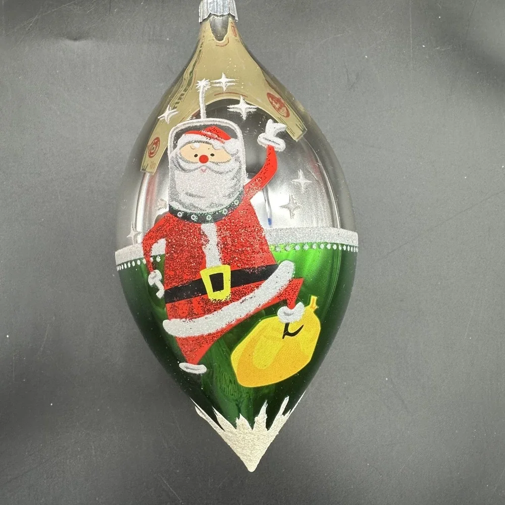 CHRISTOPER RADKO SHINY BRITE SPACE‎ SANTA DROPS 5.5
